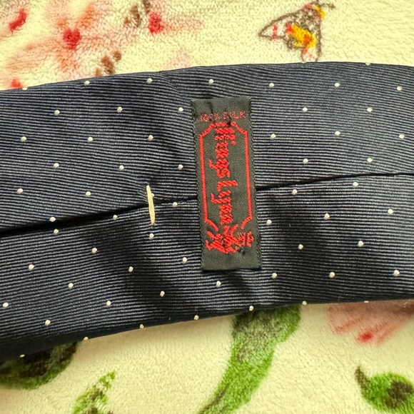 Elegant Navy Polka Dot Tie - Picture 2 of 3